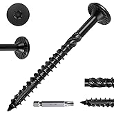 FMhotu #14 Heavy-Duty Wood Screws (2-7/8 Inch,50Pcs,Black) | Torx Drive Deck Screws, Rust Resistant, Structural Lag Screws for Timber/Log/Landscaping Wood