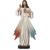 BC Catholic Divine Mercy Jesus Christ Statue, 10" H Sacred Heart of Jesus Figure, Catholic Statue, Religious Gift, Mercy, Forgiveness, Trust in God, Handpainted Sculpture by Buildclassic