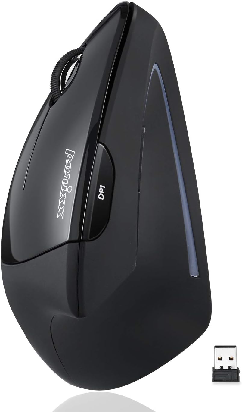 Perixx PERIMICE-713L Left Handed Ergonomic Wireless Vertical Mouse ...