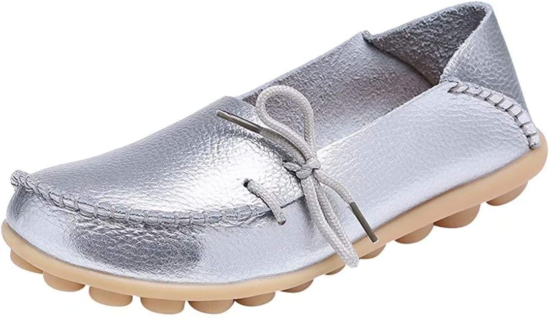 Fangsto Women's Leather Slipper Loafers Flat Shoes Slip-Ons