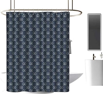 Amazon Com Qenuan Shower Curtain For Bathroom Navy Blue Marine