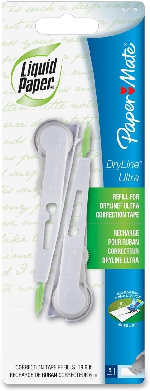 Paper Mate Liquid Paper DryLine Ultra Correction Tape, Assorted Colors, 3 Count : Office Products