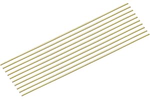 MECCANIXITY Brass Rods 1/8 Inch x 12 Inch Brass Solid Round Rod for Handle Pin DIY Craft Material Pack of 12