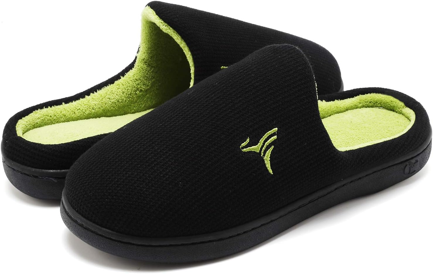 Deevike Men Women Slippers Two-Tone Plush Memory Foam Warm Winter Cotton Shoes Anti-Slip