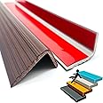 Stair Nosing, Vinyl Rubber Stair Edge Protector, Stair Nose Molding, Stair Edging, Stair Edge Trim Waterproof for Outdoor Indoor Brown