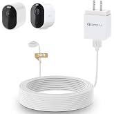HOLACA Power Adapter and 30ft/9m Cable for Arlo Ultra Ultra 2/Pro 3/Pro 4/Pro 5s,Weatherproof Outdoor or Indoor Magnetic Cable Continuously Charging for Your Arlo Camera (1 Pack, 30ft)