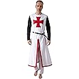 COSMAKER Medieval Crusader Tunic Templar Knight Surcoat Renaissance Chivalric Warrior Hospitaller Knights Robe Teutonic Top