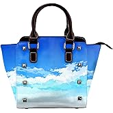 Blue Purple Starry Sky Stylish Leather Shoulder Bag - Crossbody Bags with Rivet Design for Travel, Work, and Daily Use