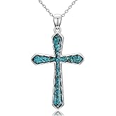 KoyeKei Cross Necklace for Women 925 Sterling Silver Cross Pendant Religious Christian Jewelry Faith Easter Gifts for Wife