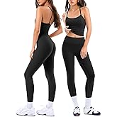 Matching Workout Sets for Women,Breathable Sport Bras & Seamless Leggings,2 Piece ActiveWear Outfits for Pilates/Gym/Athletic