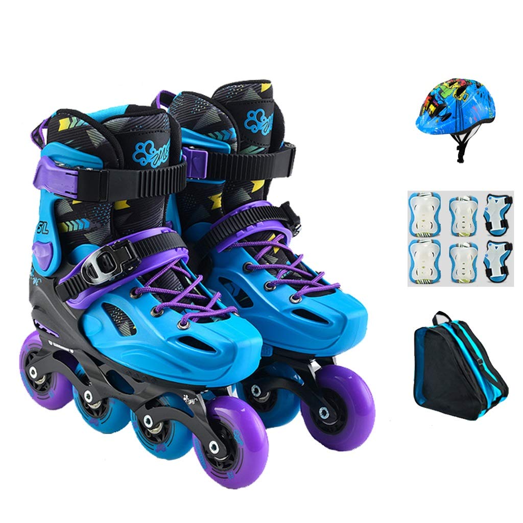 B07r294jpw Mm黒白10代の若者に最適子供 さいず 高構成プロスケート靴 32 35 Lxp 色 ローラースケート ローラースケートの女の子 ローラースケートセットブラケットの厚さ4 32 35 青 インラインスケート 36 39 青 サイズ 青 インラインスケート 冬バーゲン 特別