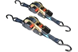 ANLU LOAD ANLULOAD Retractable Ratchet Strap(1 in x 11.5 ft),Ratchet Tie Down Strap for Motorcycles, Boats,Atvs,Utvs.W.L.L:700 Lbs/B.S:2,100 Lbs-(2 Pack)