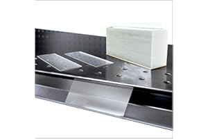 500 Pack Price Channel Chips, Data Label Holder for Barcode, Price Tags, UPC Sticker Application, Clear Plastic Tags, 2" L x 1.25" H, 10 Mil Thick, Snap in Gondola Shelf Edge, Reusable, by Clip Strip