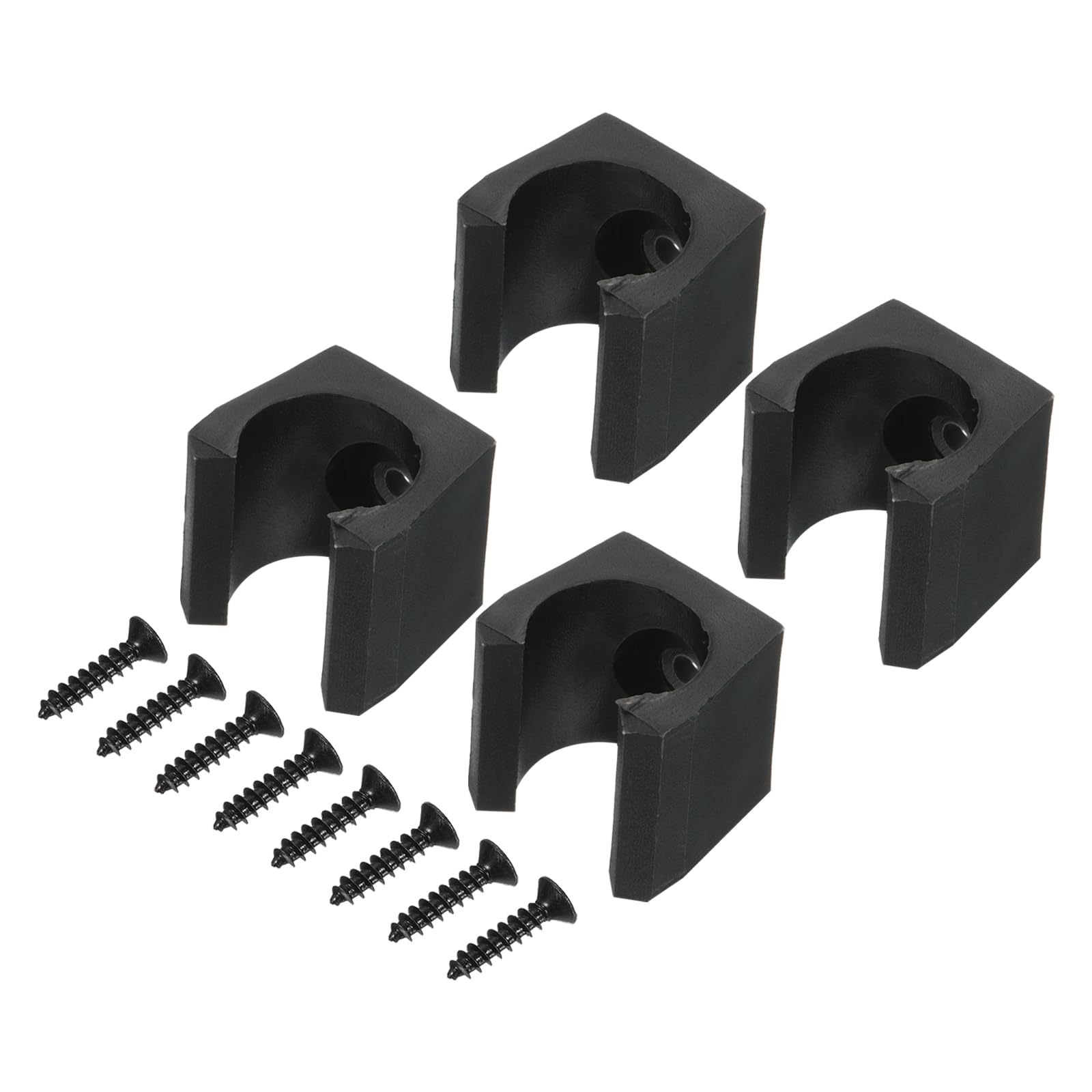 M METERXITY 4 Pack Billiards Cue Locating Clip Holder - Plastic Lightweight Pool Stick Clips, Wear-Resistant, Apply to Fishing Rod Pool Cue (14mm Dia, Black)