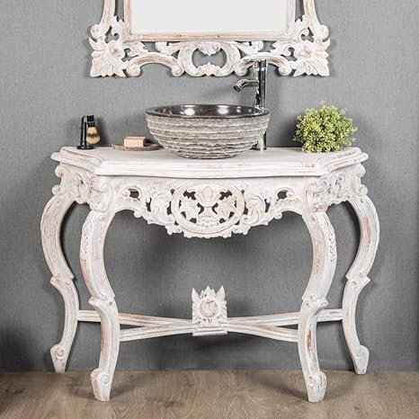 Amazon De Wanda Collection Waschtisch Badezimmer Patiniert Weiss Barock 100