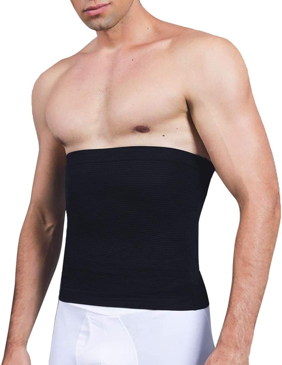 LUCKY CLOVER Waist Trimmer for Men: Stomach Trainer Sweat Workout Shaper, Neoprene-Free Slimming Sauna Belt: Clothing