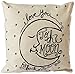 CoolDream I Love You to the Moon and Back Cotton Throw Pillow Case Vintage Cushion Cover 18