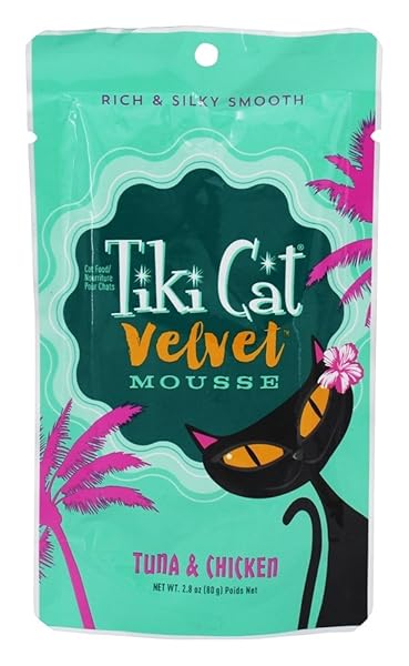 TIKI CAT – VELVET MOUSSE CAT FOOD TUNA & CHICKEN, 2.8 OUNCE
