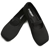 ZUXYAFU Women's Wide Toe Box Flats Shoes Knit Mary Jane Ballet Flats Comfort Casual Ballerina Walking Dressy Slip-on Shoes with Strap