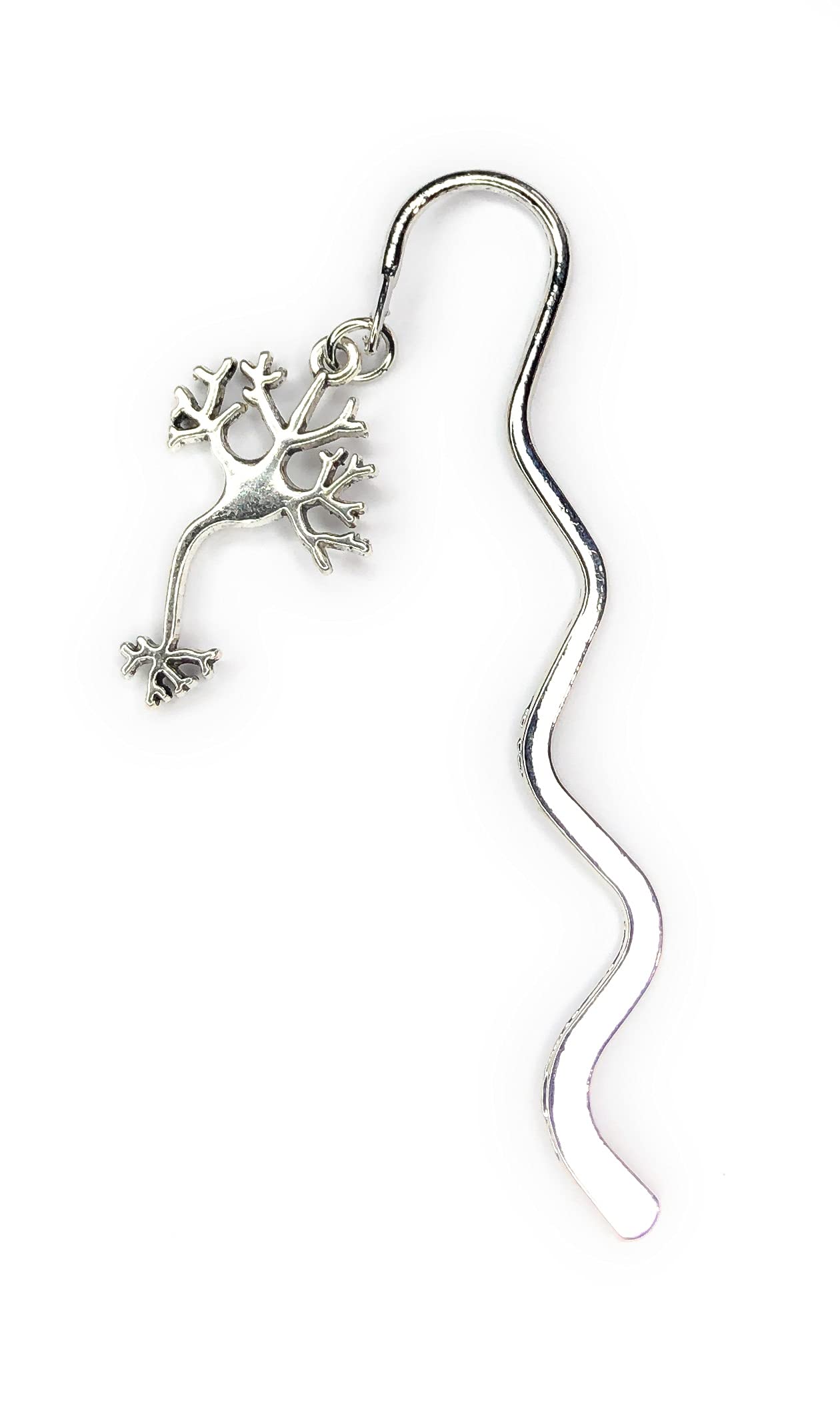 FizzyButton Gifts Nerve Neuron Mini Bookmark with Silver Tone Charm and Gift Bag