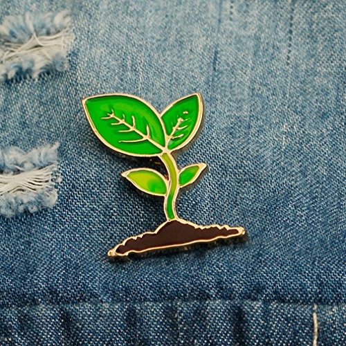 GUAngqi 3 Pcs/Set Leaves Plant Bean Sprouts Enamel Brooch Collar Pin Cartoon Brooch Pin Badges for Clothes Bags Backpacks - Thumbnail 4
