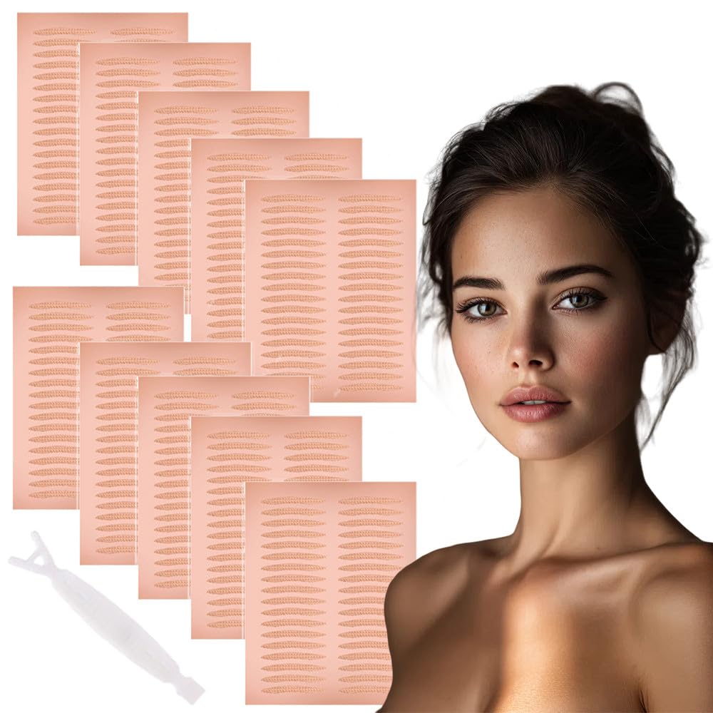 Photo 1 of 10 sheets Eyelid Tape Stickers Portable Breathable eye tape Natural Self-Adhesive invisible eyelid lift strip (trapezoid)