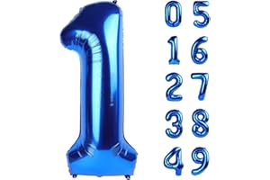 UPGESY Jumbo Navy Blue Number 1 Balloon 40 Inch, Mylar Foil Number One Balloons for Boy Girl 1st 1 11 21 31 41 51 81 Birthday Party, Giant Balloons Anniversary Graduations Photo Shoot Decorations