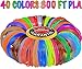 COLORALL 3D Pen Filament Refills 1.75mm PLA 40 Colors Total 800 Feet (23 Solid / 5 Metallic / 4 Fluo / 4 Transparent / 2 Silk / 2 Glow)- Mega Gift Set with Individual Packs