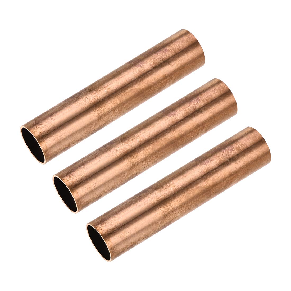 sourcing map Copper Round Tube, 22mm OD 1mm Wall Thickness 100mm Length Straight Pipe Tubing 3 Pcs