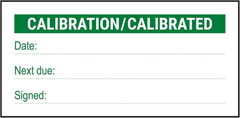 VSafety Write-On Calibration Stickers Green 51x25mm Roll 250 ISO Quality Control