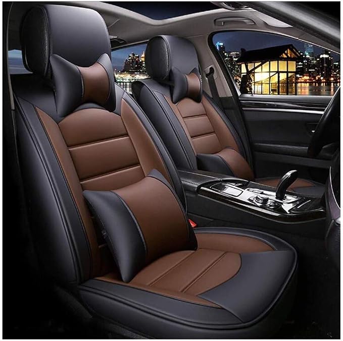 Produktbild von 9-teilige Sitzbezüge Airbag Kompatibel Auto Sitzbezüge Set Für Skoda Octavia 2020-2025 - 9-teiliger Sitzschoner Schwarz Leder Sitzbezug Set
