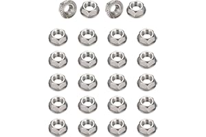 #8-32 Flange Nuts - IMScrews 304 Stainless Steel Flange Nuts - Resilient Fasteners for Home Maintenance and Professional Projects Pack of 25