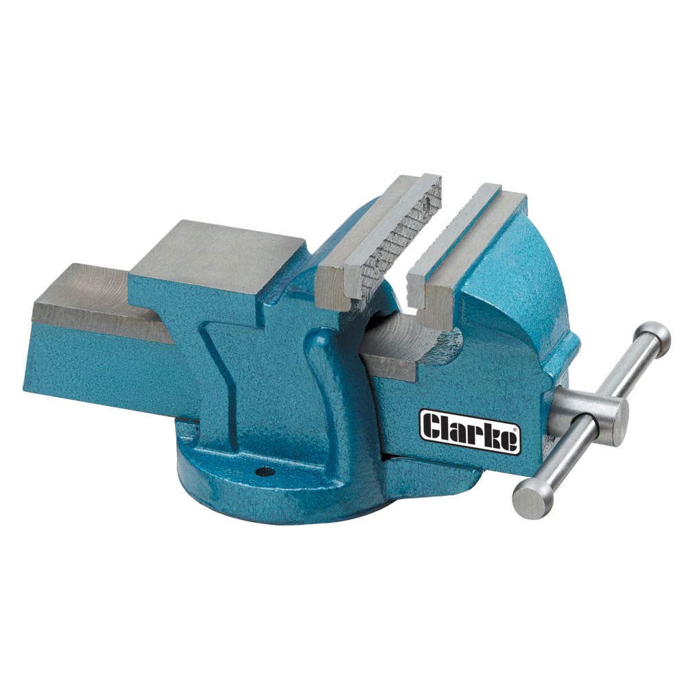 CLARKE METALWORK FIXED BENCH VICE 4" 100mm BLUE