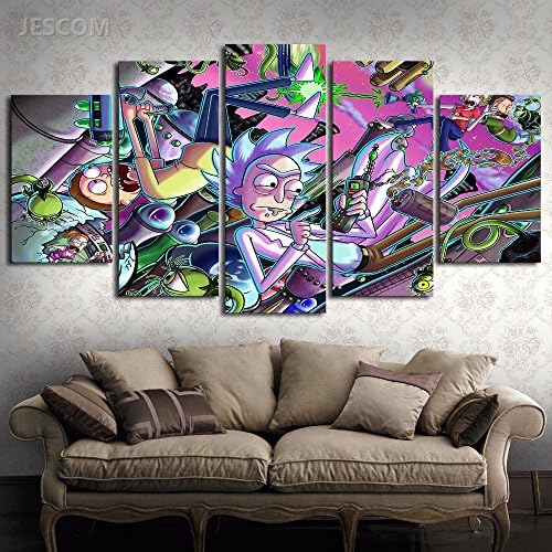 5 Panels Canvas Painting HD Print on Canvas Wall Art Painting Modern Home Decor For Living Room Kid Room With Wood Frame (B, 30x50cmx2,30x70cmx2,30x80cmx1)