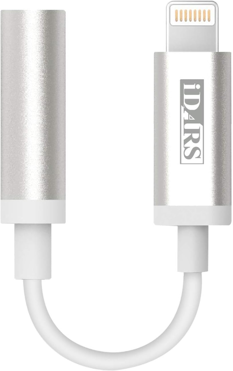 iDARS Lightning to 3.5mm Headphone Jack Adapter Apple MFi Certified iPhone Audio Adapter Apple Connectors for iPhone Xs/Xs Max/XR/X/8/8Plus/7/7Plus- White