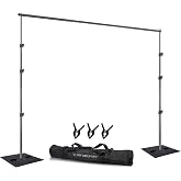SLOW DOLPHIN Heavy Duty Backdrop Stand10ft x 8.5ft Adjustable Background Support System Kit with Steel Base for Photography, Photo Backdrop Stand for Parties Birthday, Photo Booth Video Studio