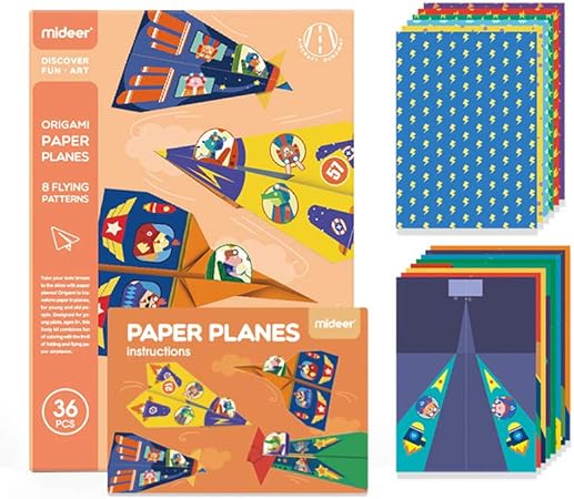 Amazon 子供のおもちゃ楽しい手作り折り紙飛行機幼稚園diy手作り紙飛行機3 12歳 メイキングトイ おもちゃ