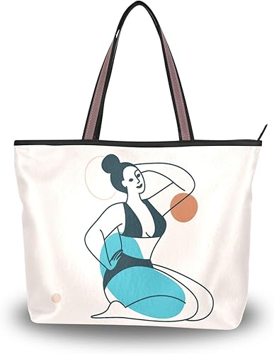 Amazon トートバッグ 大容量 可愛い かわいい 通勤 通学 線画 抽象的 手書き 韓国 芸術 レディース 軽量 おしゃれ ガールズ ショルダー ポケット付 大きめ学生 旅行 マザーズバッグ 女の子 ハンドバッグ トートバッグ