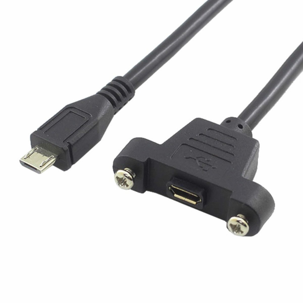 baolongking Micro USB Panel Mount 5Pin Micro-USB Extension Cable Male to Female Extender Cable with Screws for Data Sync and Charge, 50cm