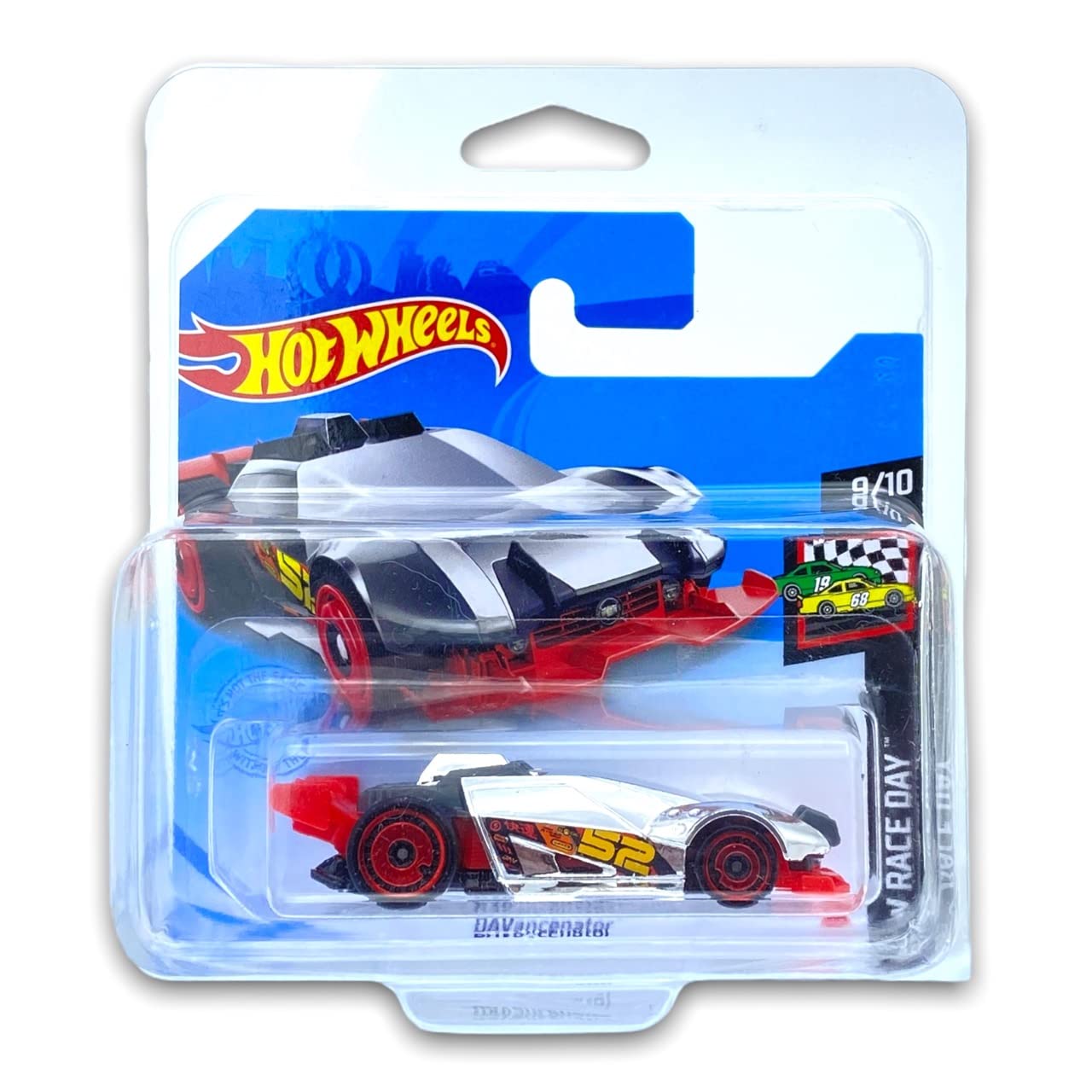Hot Wheels DAVancenator (Chrome/Red) 9/10 HW Race Day 2021-140/250 (Short Card) *** COMES IN A KLAS CAR KEEPER PROTECTIVE COLLECTORS CASE *** GTB68