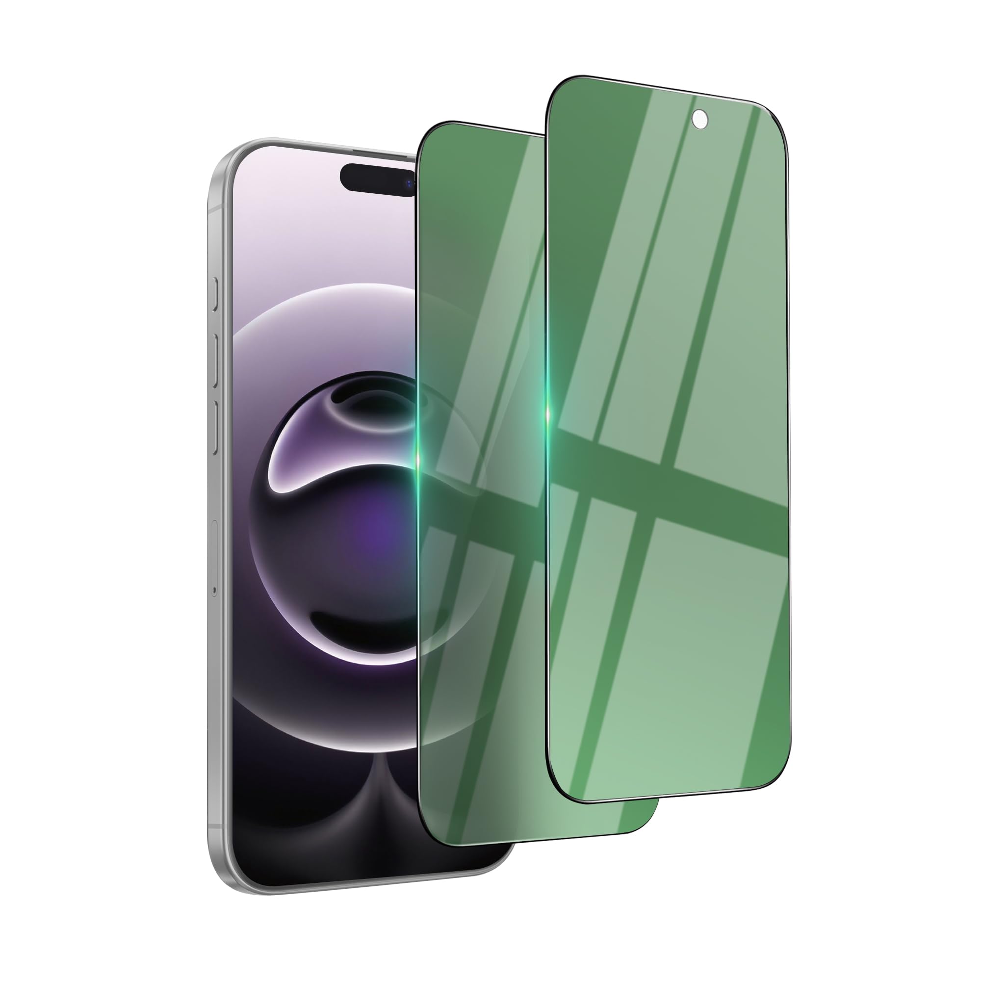 Eliphelet Privacy Screen Protector for iPhone 16 [6.1 inch][2 Pack] Anti-Spy Private Tempered Glass Film [Easy Install] [9H Hardness] [Military Grade Shatterproof] [Anti Scratch] [Case Friendly]