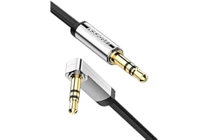 UGREEN 3.5mm Audio Cable Stereo Aux Cord 90 Degree Right Angle Aux Cable Compatible with Beats iPhone iPod iPad Tablets Speak