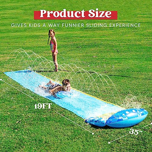 JOYIN 230in x 35.5in/584.2 x 90.2cm Water Slide with 1 Board, Summer Toy with Built-in Sprayer for Garden and Outdoor Water Games