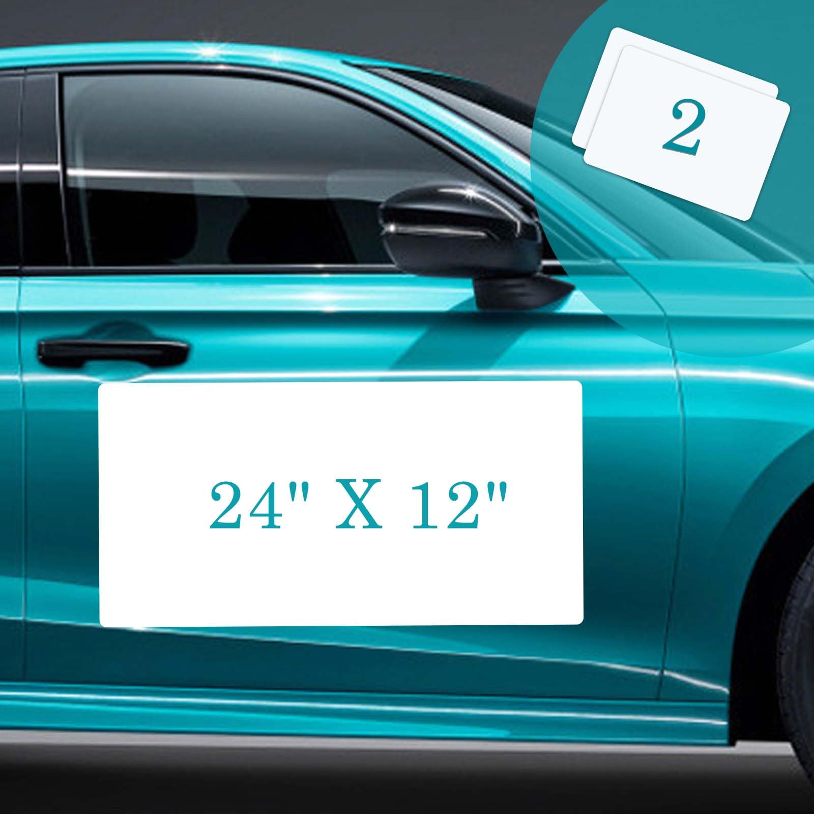 Photo 1 of Blank Car Magnets with 40 mils-24” x 12” Rounded Corners Flexible Magnetic Sheet, Door Magnets for Vehicles to Advertise Business and Cover Company Logo ?2 Pack?