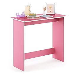 FURINNO Simplistic Study Table, Pink, 15.5 in x