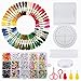 PP OPOUNT Bracelet Making Beads Kit with 50 Embroidery Floss, 1930 Pieces Alphabet Letter Beads and Braiding Disc for Friendship Bracelets, Jewelry Making