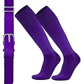 Turnozyl Baseball Belt and Socks Softball Sock and Elastic Belt for Men Youth