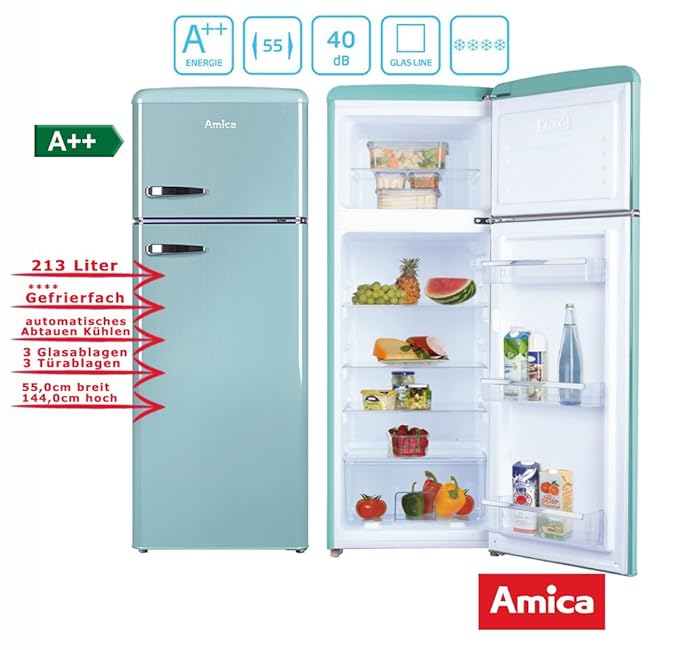 Amica KGC15632T nevera y congelador Independiente Azul A++ ...