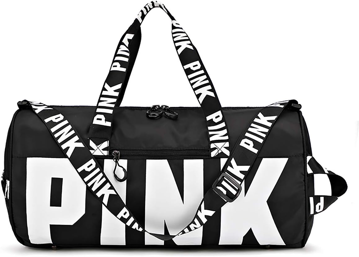 Sports Bag,Gym Bag Waterproof Duffle Bag Training Handbag Large Capacity 35L Travel Barrel Bag Multifunctional Shoulder Bag 19.8x9.8x7.5" (Black)