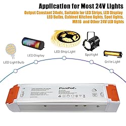 PLUSPOE 24V 120W Dimmable Led Driver, 110V AC to